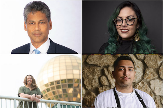 From left, clockwise: Satya Anand (Marriott International), Claudette Zepeda (Alila Marea Beach Resort Encinitas), Jonathan De Paz (Hotel Wailea) and TeDra George (Cumberland House Knoxville)