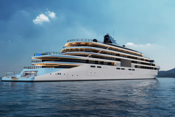 Rendering of Aman’s Project Sama (SINOT Yacht Architecture & Design)